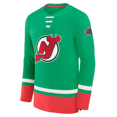 New Jersey Devils Fanatics Vintage High Point Long Sleeve T-Shirt - Green T-shirts