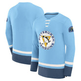 Pittsburgh Penguins Fanatics Vintage High Point Long Sleeve T-Shirt - Light Blue T-shirts
