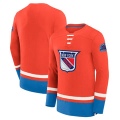 New York Rangers Fanatics Vintage High Point Long Sleeve T-Shirt - Blue T-shirts