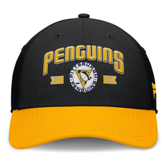 Pittsburgh Penguins Fanatics Heritage Captain Flex Hat - Black/Gold Hats