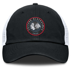 Chicago Blackhawks Fanatics Averie Trucker Adjustable Hat - Black/White Hats