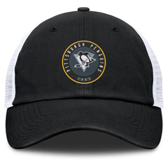 Pittsburgh Penguins Fanatics Averie Trucker Adjustable Hat - Black/White Hats