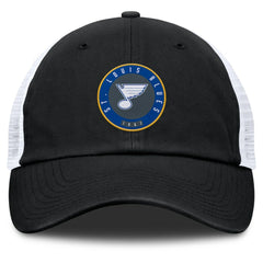 St. Louis Blues Fanatics Averie Trucker Adjustable Hat - Black/White Hats