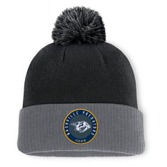 Nashville Predators Fanatics Aspyn Cuffed Knit Hat with Pom - Black Hats