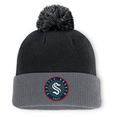 Seattle Kraken Fanatics Aspyn Cuffed Knit Hat with Pom - Black Hats
