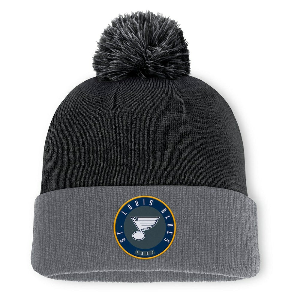 St. Louis Blues Fanatics Aspyn Cuffed Knit Hat with Pom - Black Hats