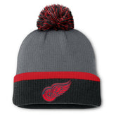 Detroit Red Wings Fanatics Women's Cuffed Knit Hat with Pom - Charcoal Hats