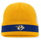 Nashville Predators Fanatics Blueliner Cuffed Knit Hat - Gold Hats