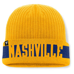 Nashville Predators Fanatics Blueliner Cuffed Knit Hat - Gold Hats