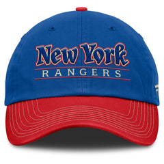New York Rangers Fanatics Heritage Home Ice Two-Tone Adjustable Hat - Blue/Red Hats