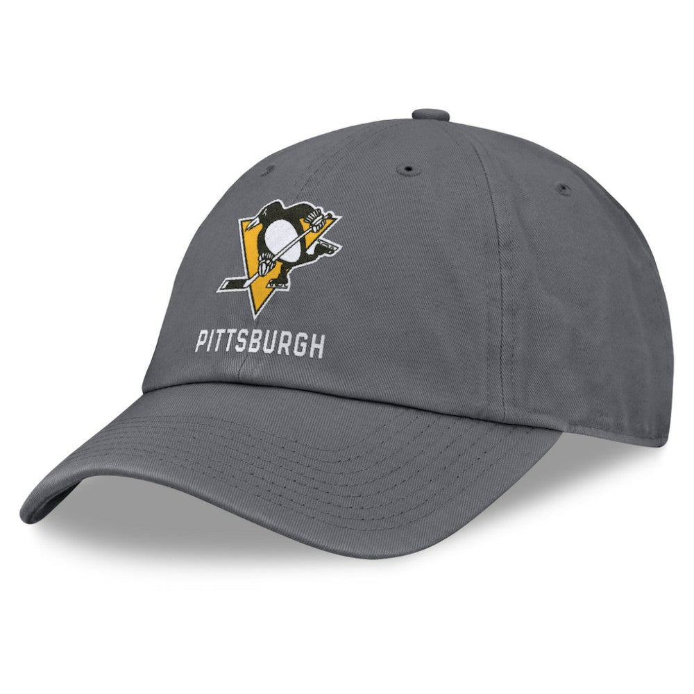 Pittsburgh Penguins Fanatics Washed Adjustable Hat - Charcoal Hats