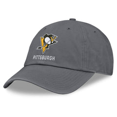 Pittsburgh Penguins Fanatics Washed Adjustable Hat - Charcoal Hats