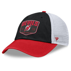 New Jersey Devils Fanatics Fundamental One-Time Trucker Adjustable Hat - Black Jerseys