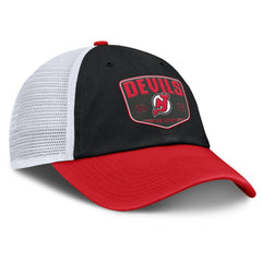 New Jersey Devils Fanatics Fundamental One-Time Trucker Adjustable Hat - Black Jerseys