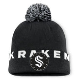 Seattle Kraken Fanatics Fundamental High Stick Cuffed Knit Hat with Pom - Black Hats