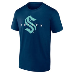 Seattle Kraken Logo Athletic Coordinate T-Shirt - Navy T-shirts