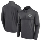 Los Angeles Kings Logo Athletic Head-to-Head Raglan Quarter-Zip Top - Heather Charcoal Tops