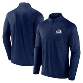 Colorado Avalanche Logo Athletic Head-to-Head Raglan Quarter-Zip Top - Navy Tops
