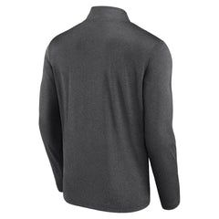 Chicago Blackhawks Logo Athletic Head-to-Head Raglan Quarter-Zip Top - Heather Charcoal Tops
