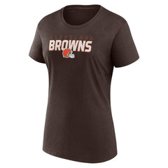 Cleveland Browns Logo Athletic Women's Lean T-Shirt - Brown on sale