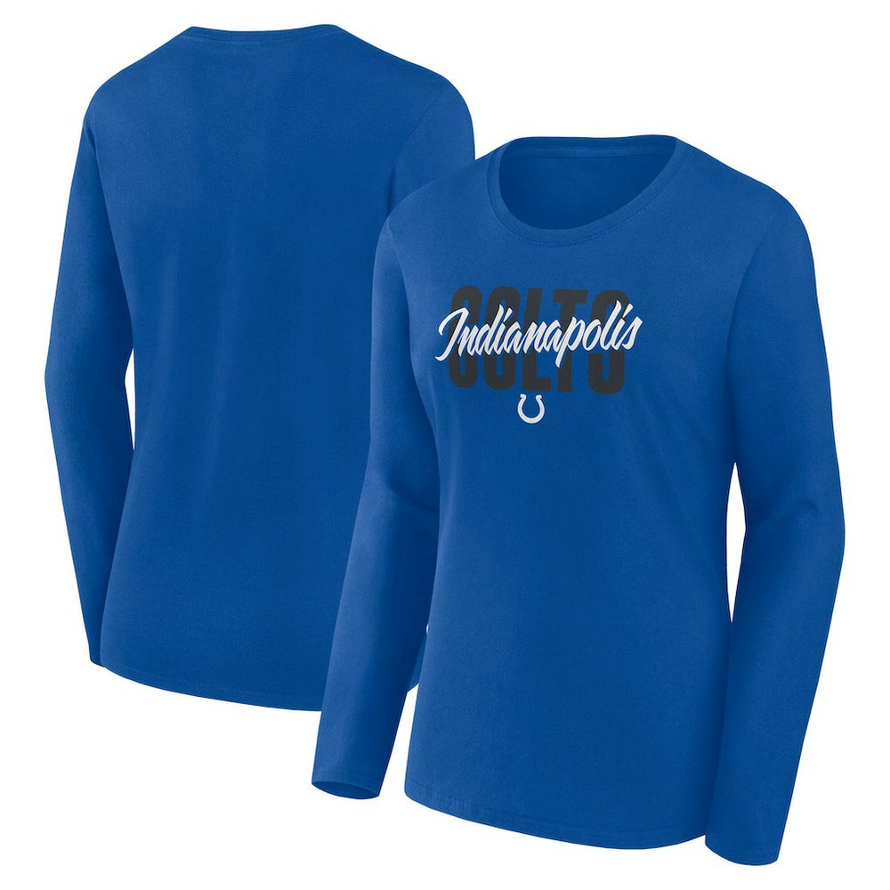 Indianapolis Colts Logo Athletic Women's Grip Long Sleeve T-Shirt - Royal for sale