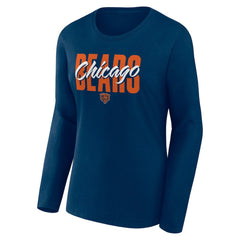Chicago Bears Logo Athletic Women's Grip Long Sleeve T-Shirt - Navy cheap