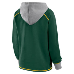 Green Bay Packers Logo Athletic Women's Boom Fleece Pullover V-Neck Hoodie - Green on sale