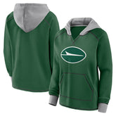 New York Jets Logo Athletic Women's Boom Fleece Pullover V-Neck Hoodie - Green outlet