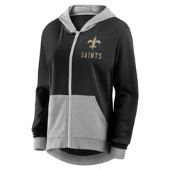 New Orleans Saints Logo Athletic Women's Hit It French Terry Full-Zip Hoodie - Black online