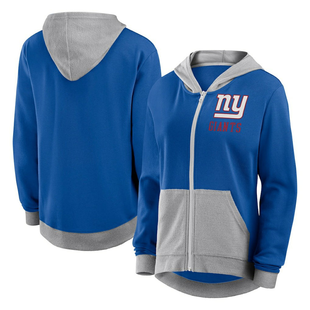 New York Giants Logo Athletic Women's Hit It French Terry Full-Zip Hoodie - Royal on sale