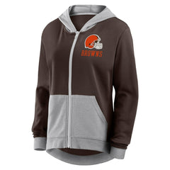 Cleveland Browns Logo Athletic Women's Hit It French Terry Full-Zip Hoodie - Brown outlet