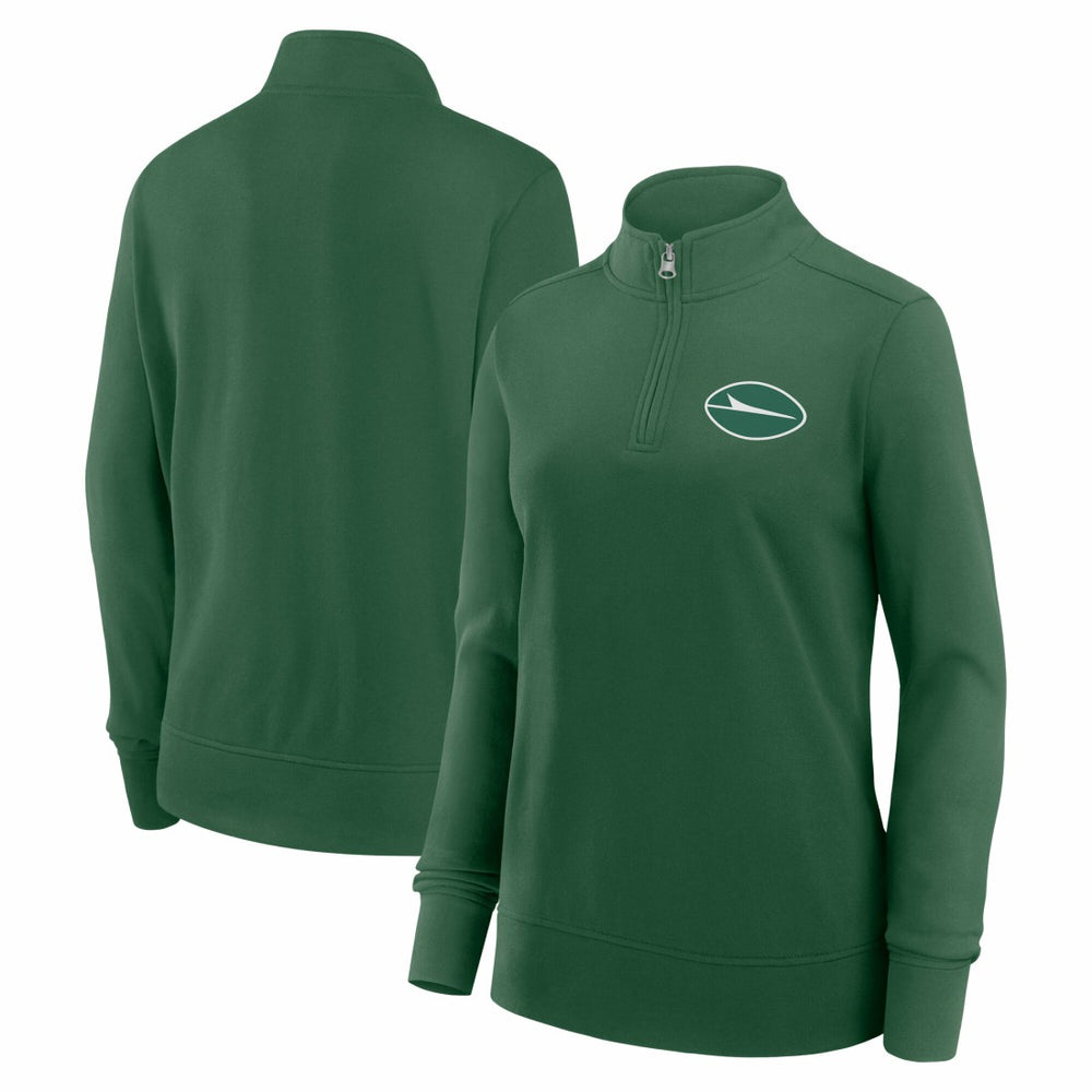 New York Jets Logo Athletic Women's Velocity Quarter-Zip Jacket - Green discount