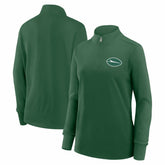 New York Jets Logo Athletic Women's Velocity Quarter-Zip Jacket - Green discount