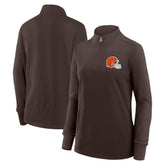 Cleveland Browns Logo Athletic Women's Velocity Quarter-Zip Jacket - Brown discount