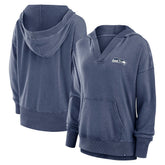 Seattle Seahawks Women's Initiative Snow Wash French Terry V-Neck Pullover Hoodie - Heather College Navy online