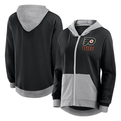 Philadelphia Flyers Logo Athletic Women's Hit It French Terry Full-Zip Hoodie - Black Hoodies