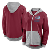 Colorado Avalanche Logo Athletic Women's Hit It French Terry Full-Zip Hoodie - Burgundy Hoodies