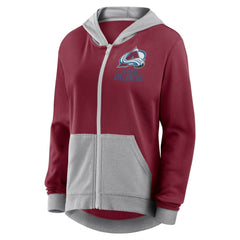 Colorado Avalanche Logo Athletic Women's Hit It French Terry Full-Zip Hoodie - Burgundy Hoodies