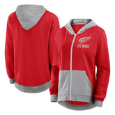 Detroit Red Wings Logo Athletic Women's Hit It French Terry Full-Zip Hoodie - Red Hoodies