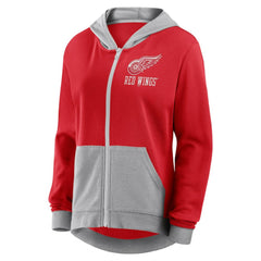 Detroit Red Wings Logo Athletic Women's Hit It French Terry Full-Zip Hoodie - Red Hoodies