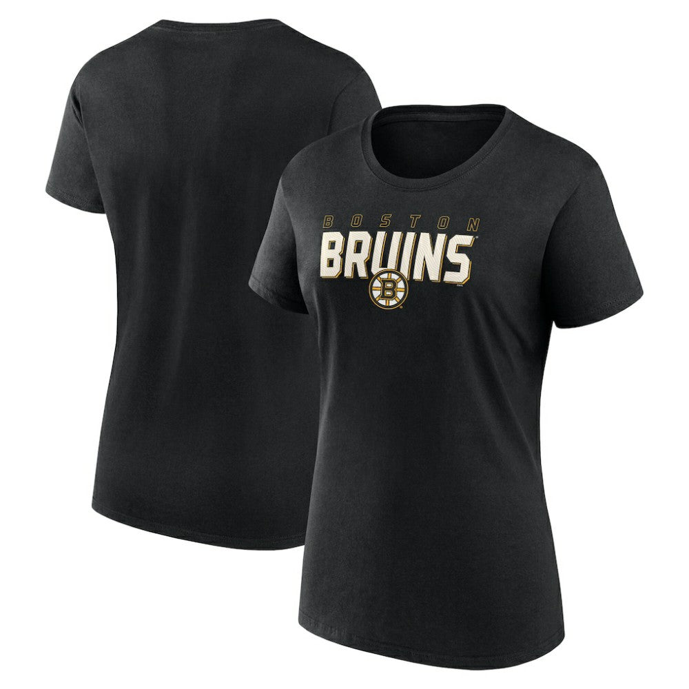 Boston Bruins Logo Athletic Women's Launch Scoop Neck T-Shirt - Black T-shirts
