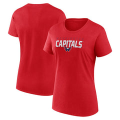 Washington Capitals Logo Athletic Women's Launch Scoop Neck T-Shirt - Red T-shirts