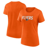 Philadelphia Flyers Logo Athletic Women's Launch Scoop Neck T-Shirt - Orange T-shirts