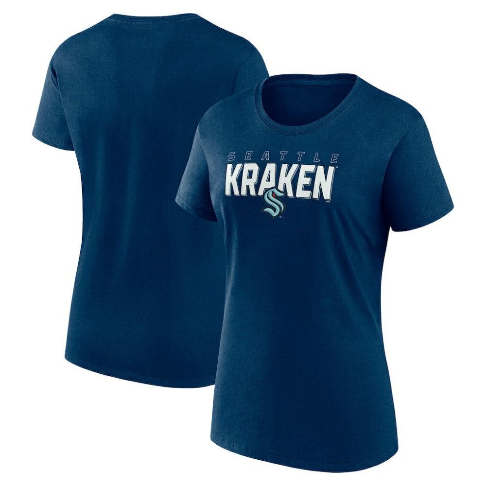 Seattle Kraken Logo Athletic Women's Launch Scoop Neck T-Shirt - Navy T-shirts