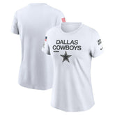 Dallas Cowboys Women's 2024 Salute To Service Legend Performance T-Shirt - White on sale