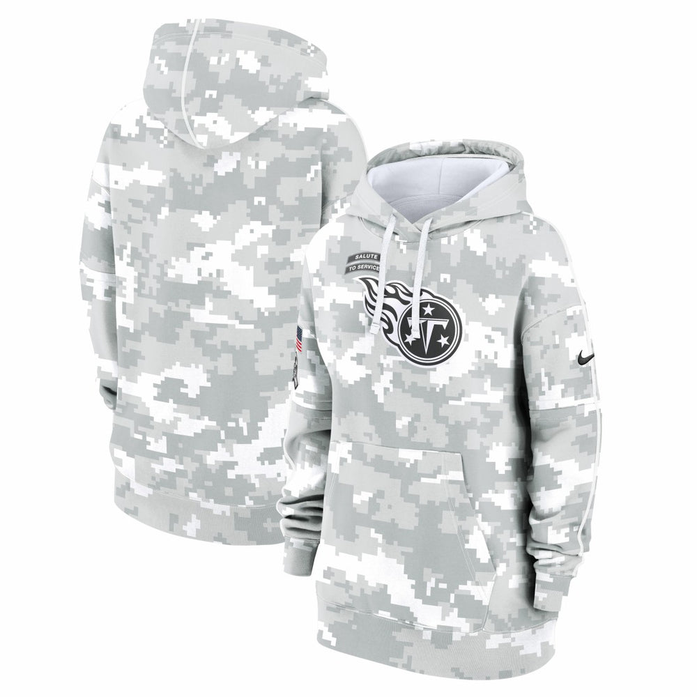 Tennessee Titans Women's 2024 Salute To Service Club Fleece Oversized Pullover Hoodie - Arctic Camo sale