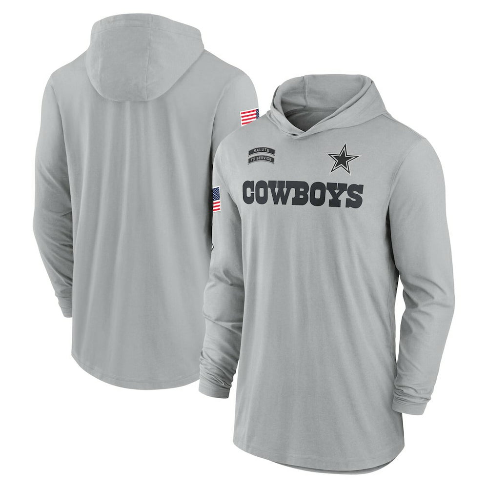 Dallas Cowboys 2024 Salute to Service Lightweight Dri-FIT Long Sleeve Hoodie T-Shirt - Gray outlet