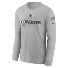 Dallas Cowboys 2024 Salute To Service Long Sleeve T-Shirt - Gray for sale