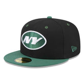 New York Jets New Era Flipside 2Tone 59FIFTY Fitted Hat - Black/Green outlet