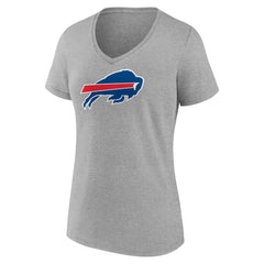 Josh Allen Buffalo Bills Women's Icon Player Name & Number V-Neck T-Shirt - Gray for sale